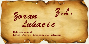 Zoran Lukačić vizit kartica